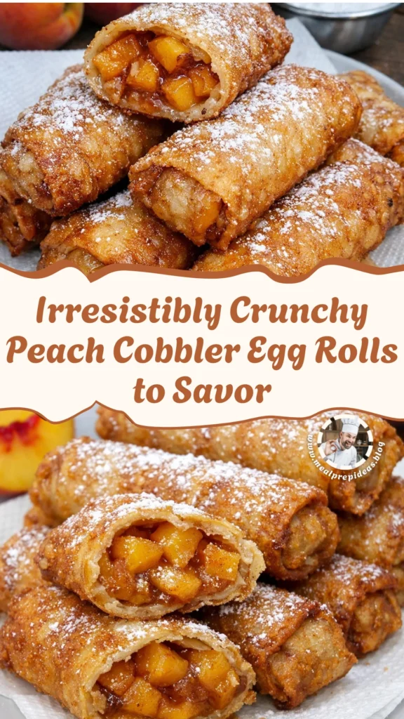 Peach Cobbler Egg Rolls