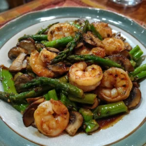 Quick Stir-fried Shrimp with Asparagus and Mushrooms