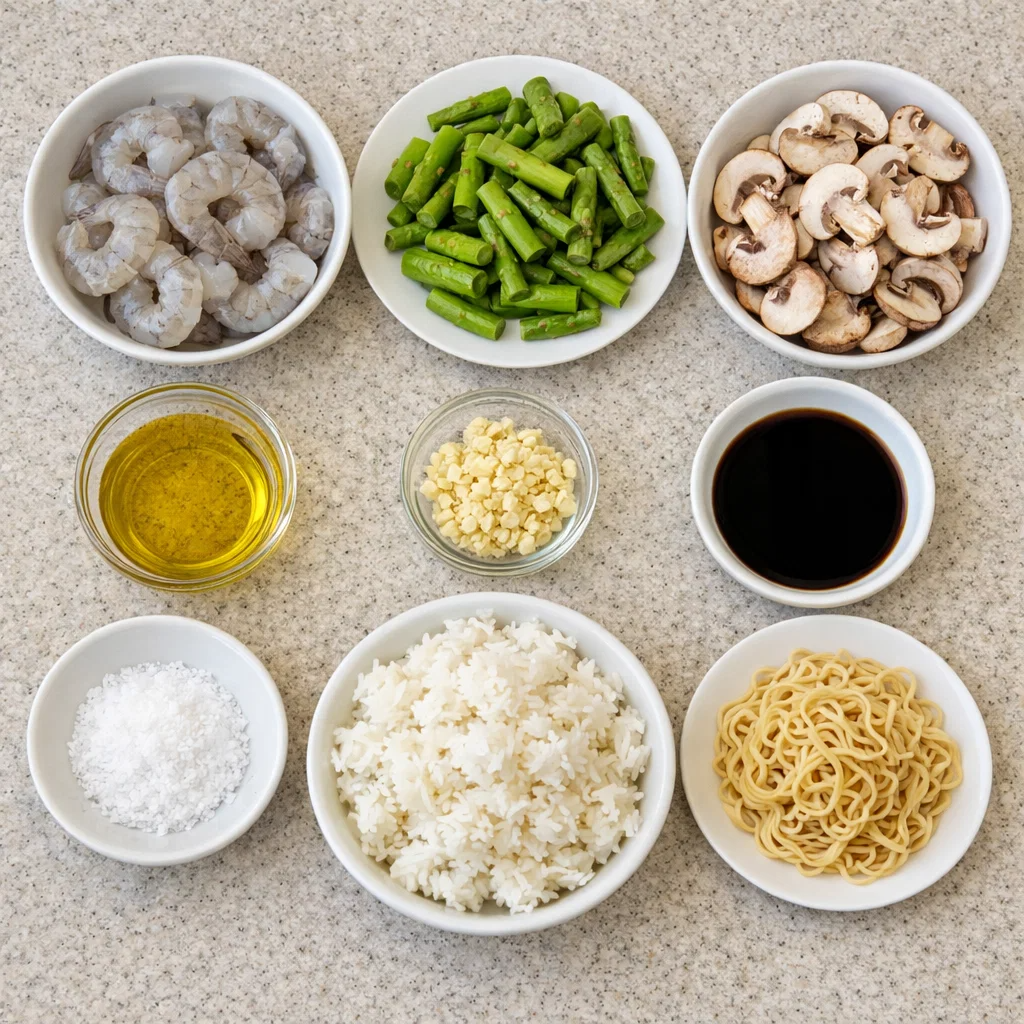Quick Stir-fried Shrimp with Asparagus and Mushrooms