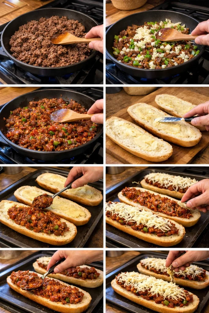 Sloppy Joe Garlic Bread