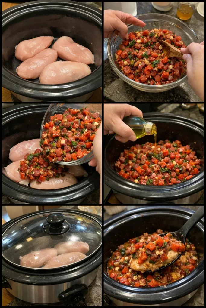 Slow Cooker Bruschetta Chicken