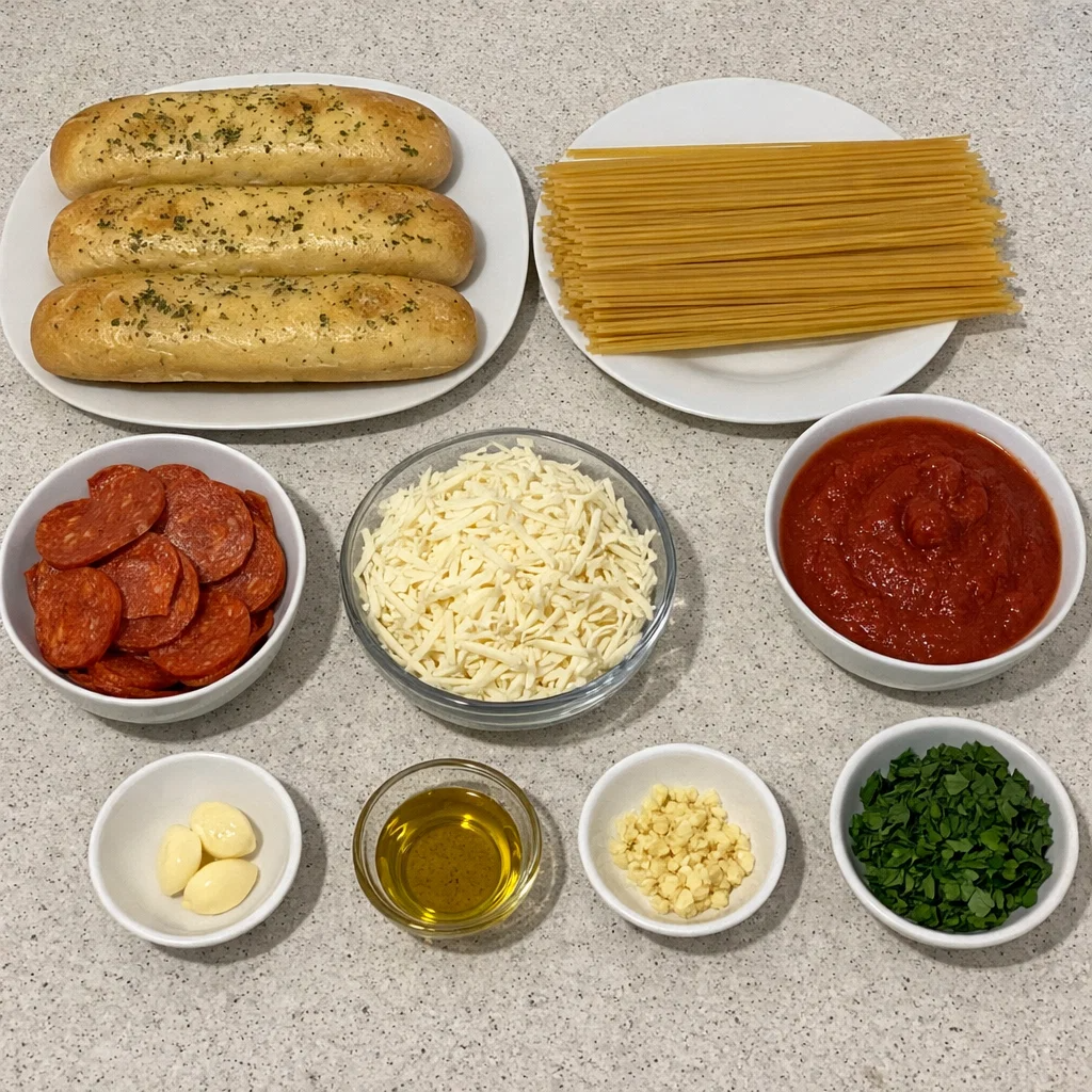 Spaghetti Garlic Bread Bowls
