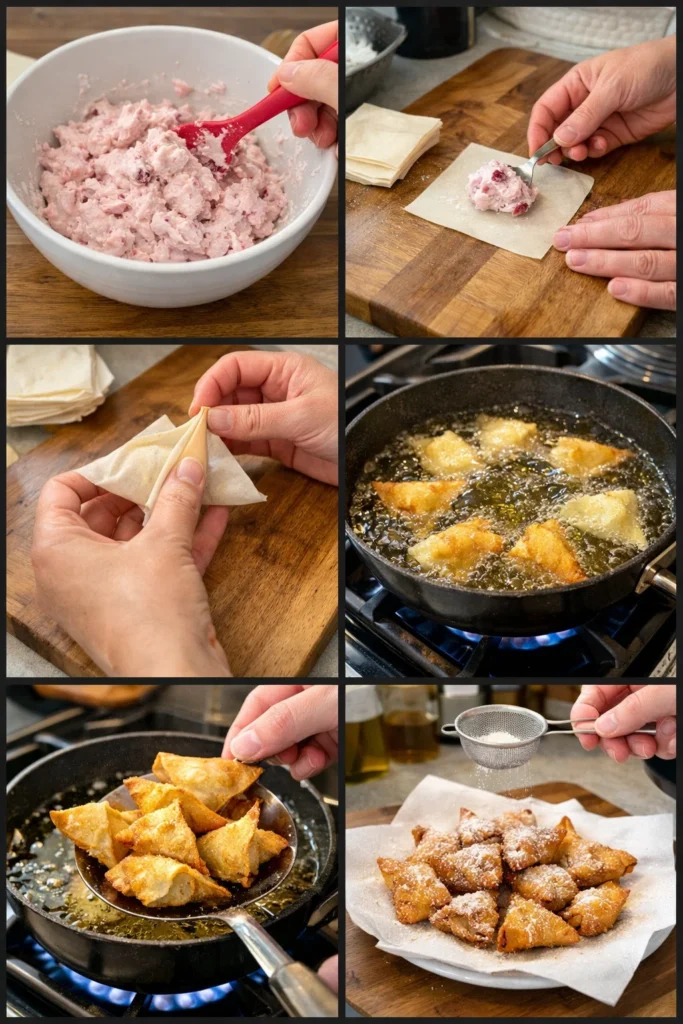 Strawberry Cheesecake Wontons