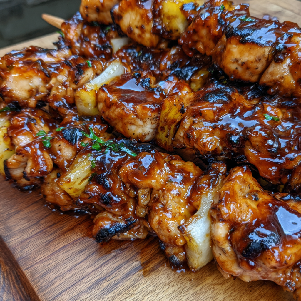 BBQ Pineapple Chicken Kabobs