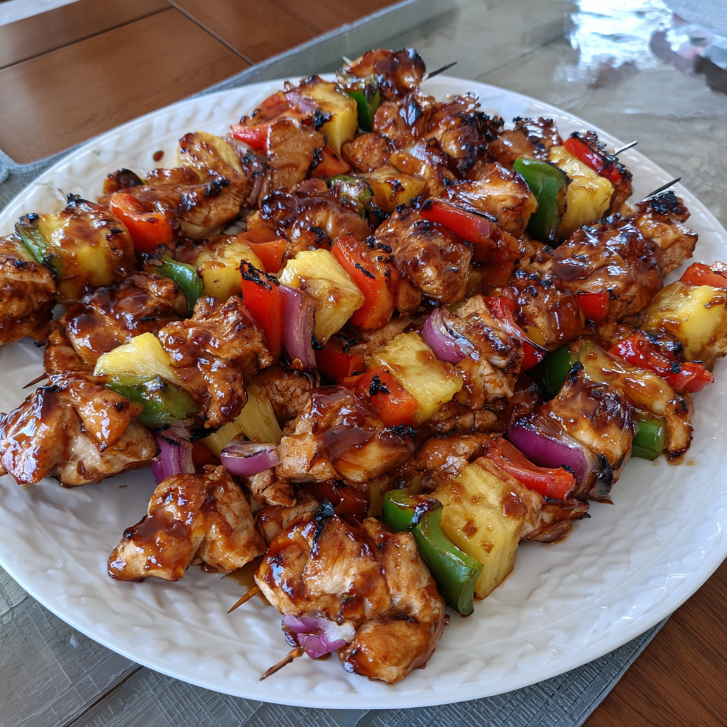 BBQ Pineapple Chicken Kabobs