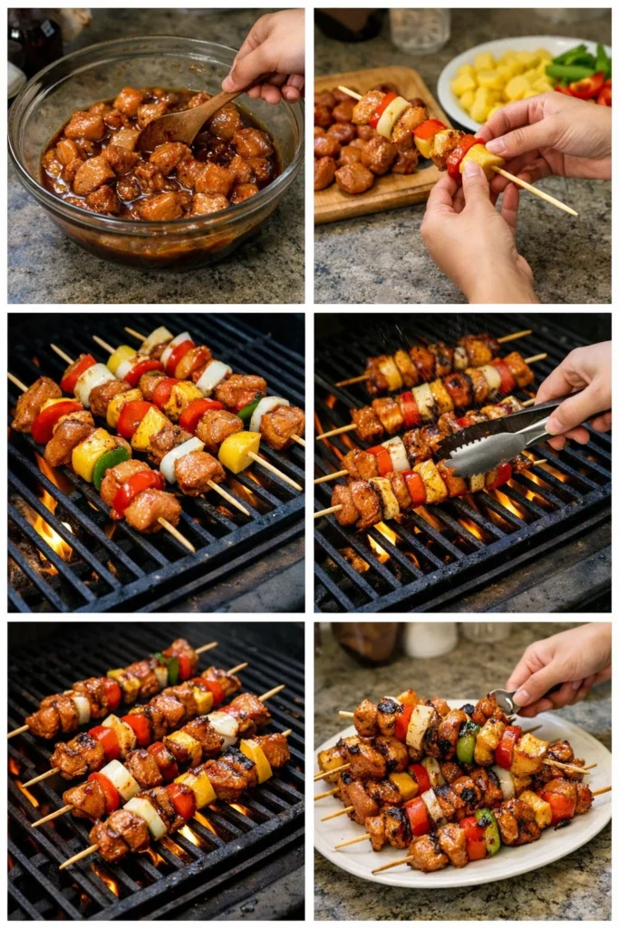 BBQ Pineapple Chicken Kabobs