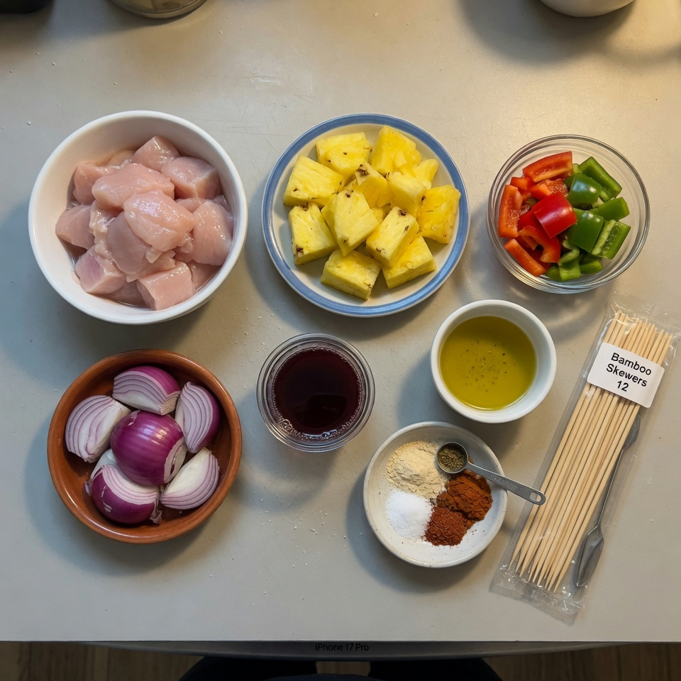 BBQ Pineapple Chicken Kabobs