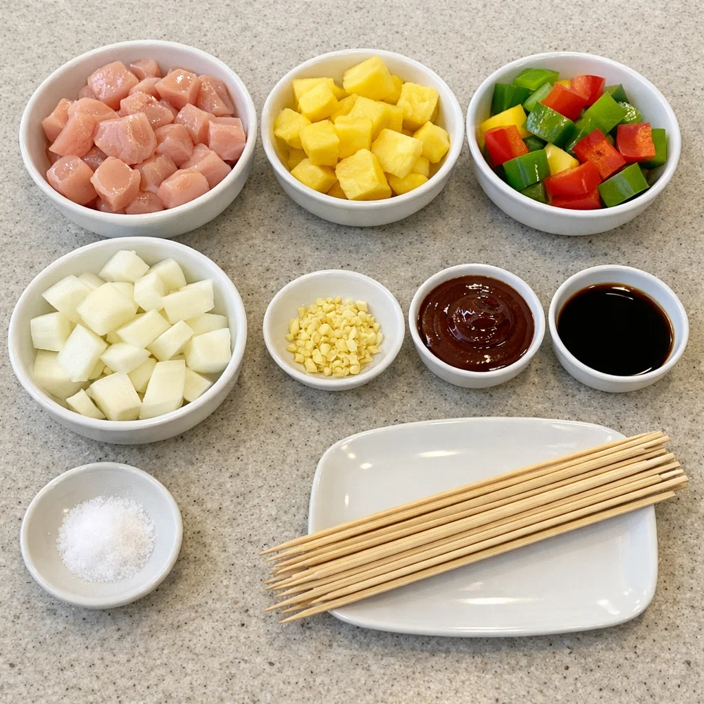 BBQ Pineapple Chicken Kabobs