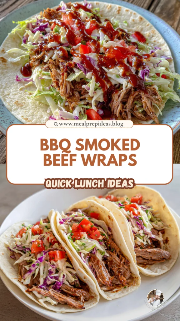 BBQ Smoked Beef Coleslaw Wraps