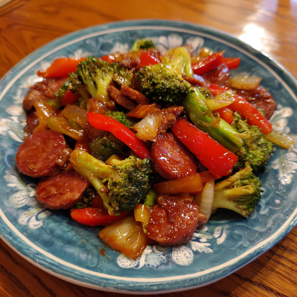 Beef Pepperoni Stir Fry
