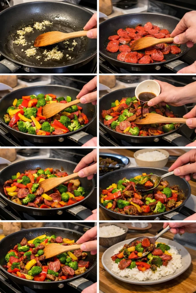 Beef Pepperoni Stir Fry