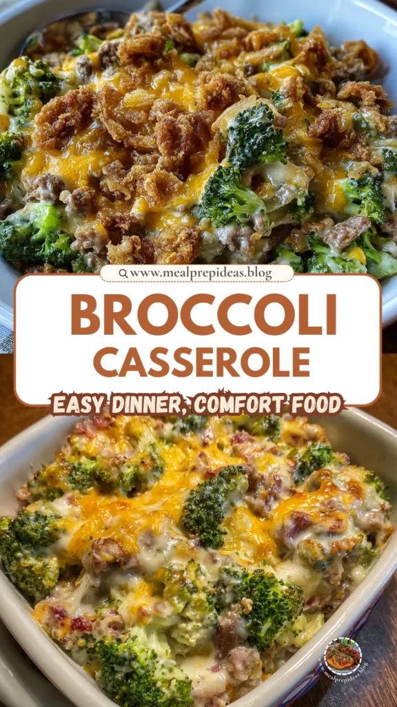 Broccoli Casserole with Smoked Beef