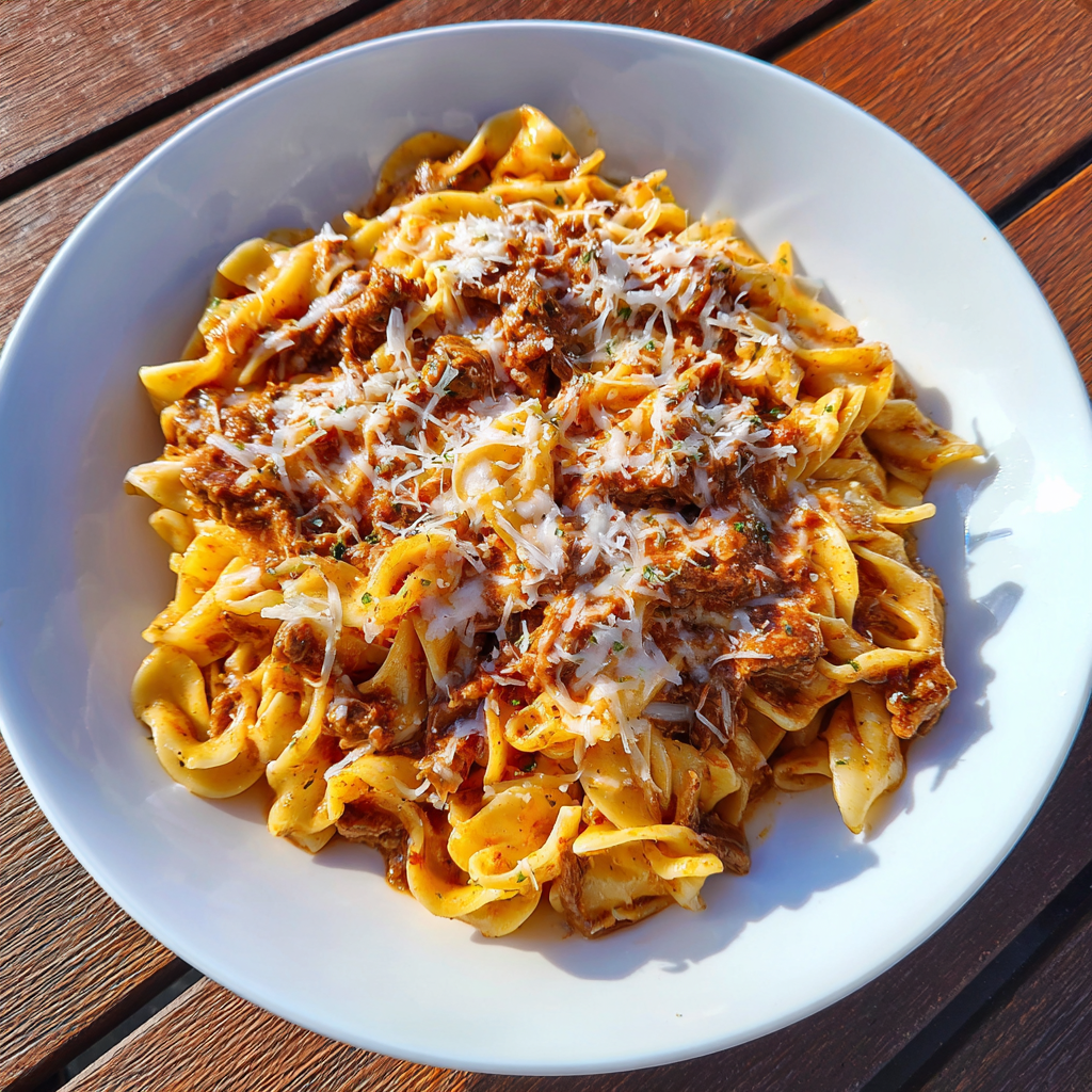 Creamy Bold Buffalo Beef Pasta