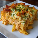 Creamy Buffalo Chicken Pasta Bake