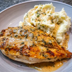 Creamy Garlic Herb Chicken with Mashed Potatoes