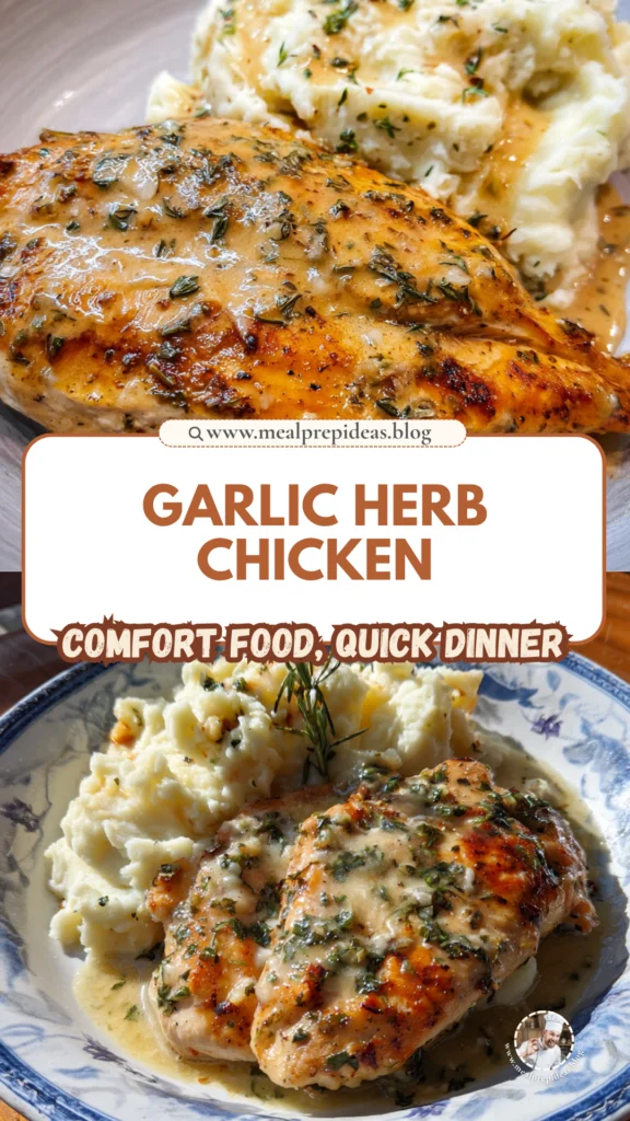 Creamy Garlic Herb Chicken with Mashed Potatoes