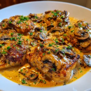 Creamy Garlic Mushroom Chicken Thighs