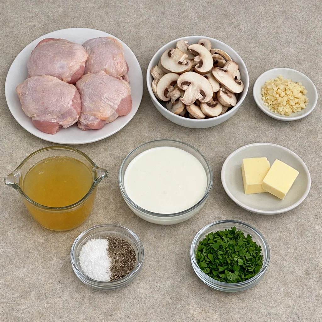 Creamy Garlic Mushroom Chicken Thighs