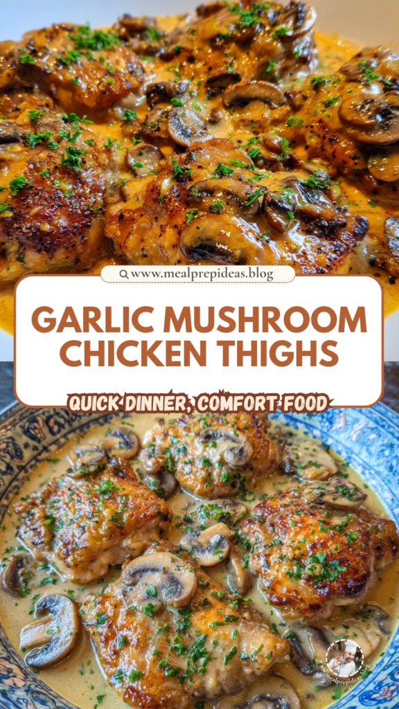 Creamy Garlic Mushroom Chicken Thighs