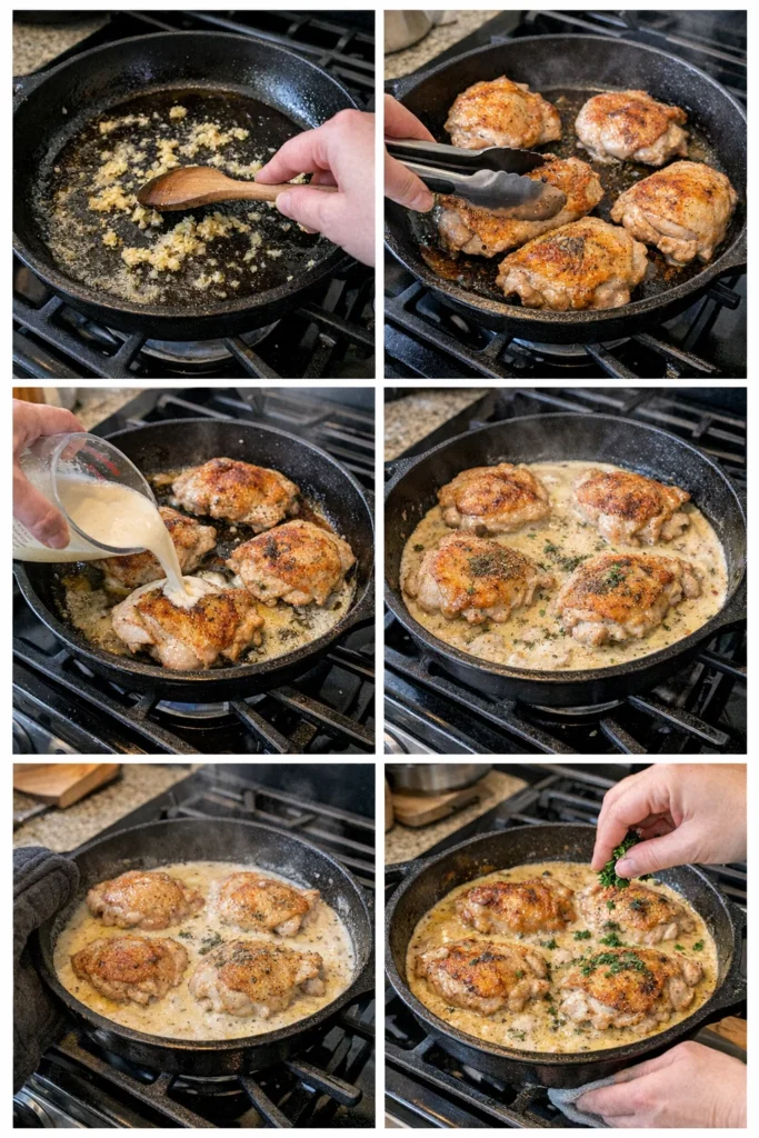 Creamy Oven Baked Chicken Thighs