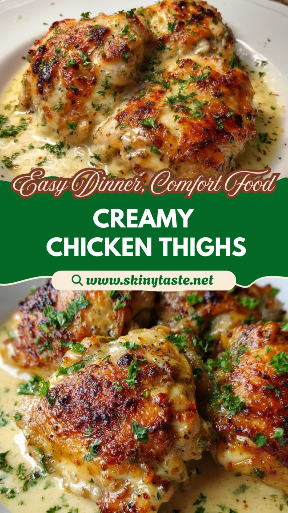 Creamy Oven Baked Chicken Thighs