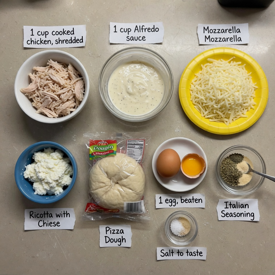 Crispy Cheesy Chicken Alfredo Calzones