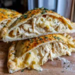 Crispy Cheesy Chicken Alfredo Calzones