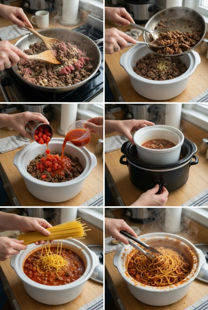 Crock Pot Beef Spaghetti