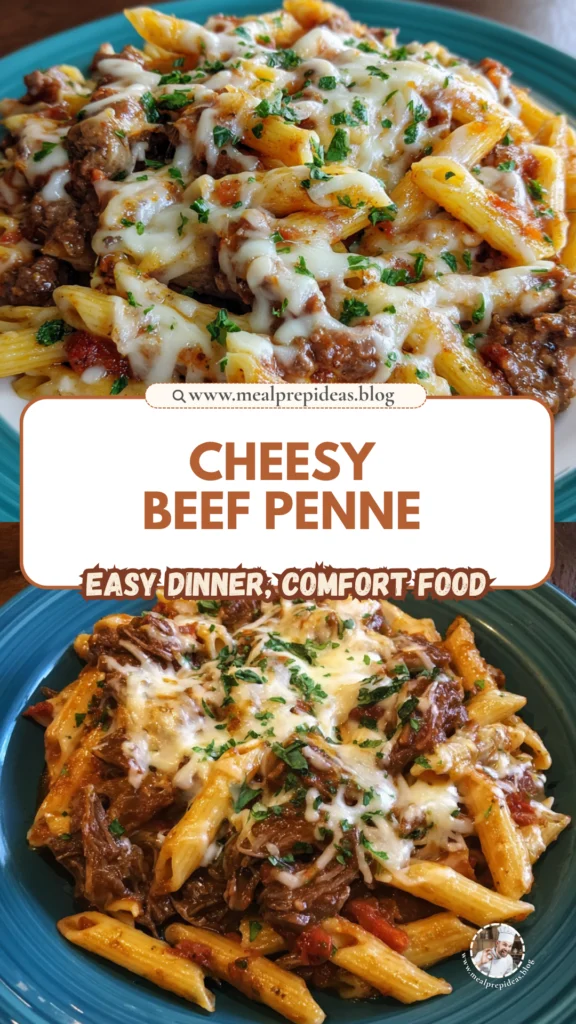 Crock Pot Cheesy Beef Penne