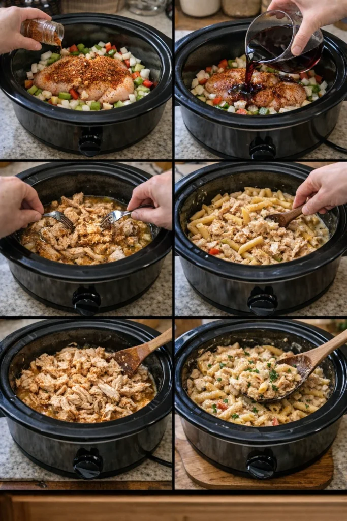 Crock Pot Creamy Cajun Chicken Pasta