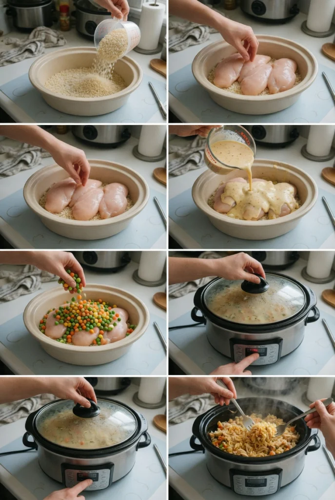 Crock Pot No Peek Chicken with Rice