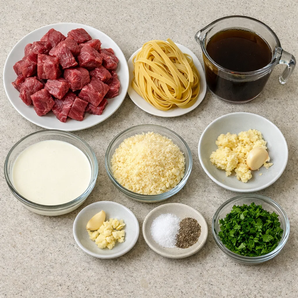Crockpot Beef Alfredo