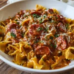 Crockpot Beef Pepperoni Pasta