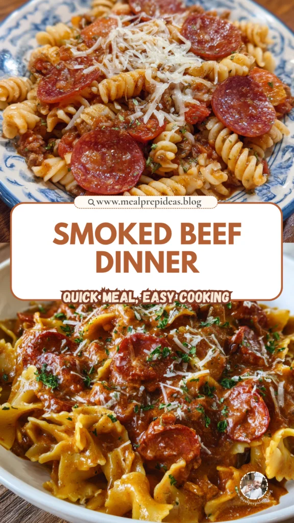 Crockpot Beef Pepperoni Pasta