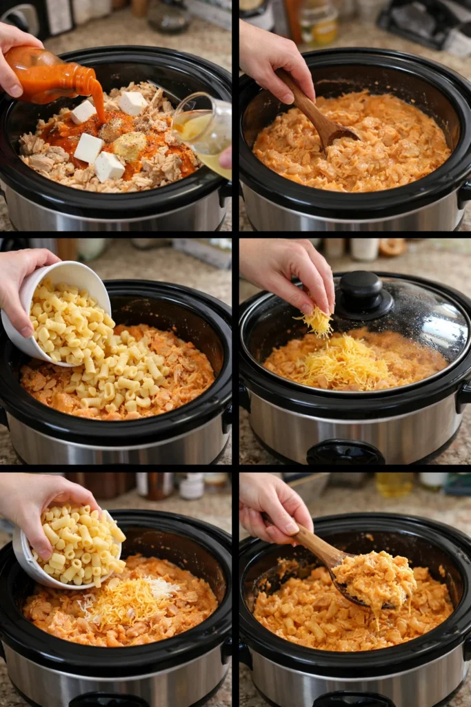 Crockpot Buffalo Chicken Pasta