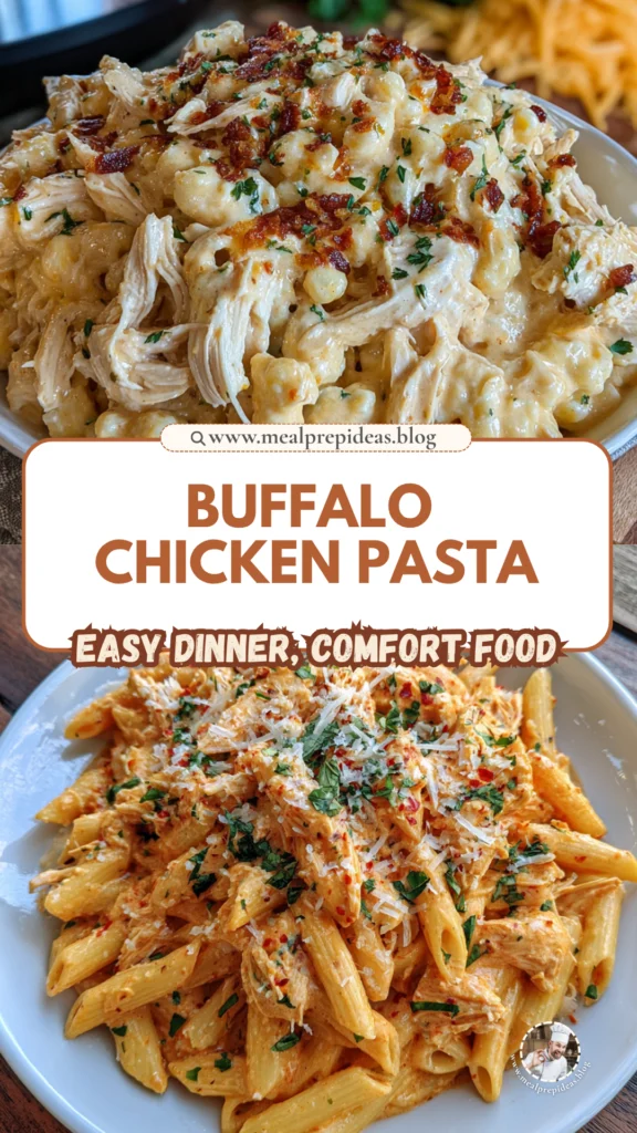 Crockpot Buffalo Chicken Pasta