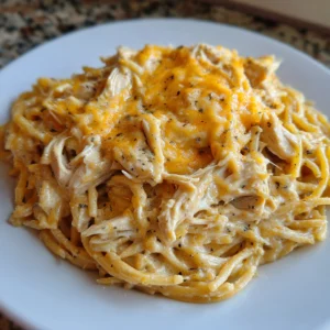 Crockpot Chicken Spaghetti