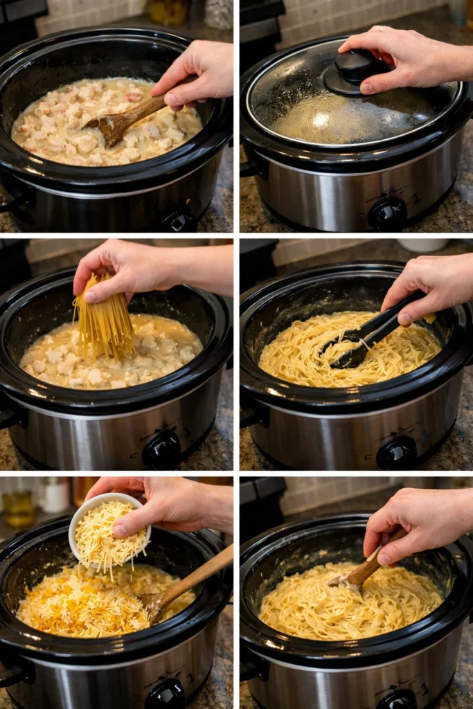 Crockpot Chicken Spaghetti