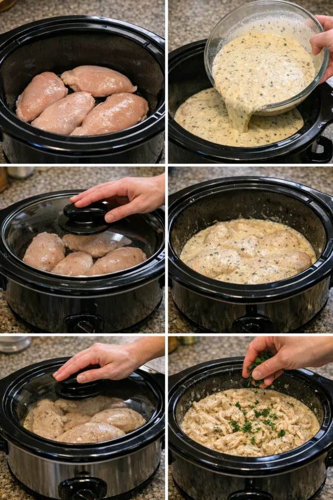 Crockpot Creamy Garlic Parmesan Chicken