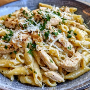 Crockpot Garlic Parmesan Chicken Pasta