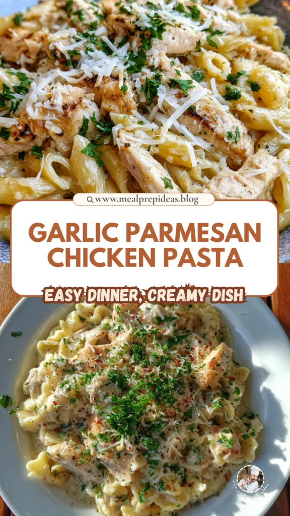 Crockpot Garlic Parmesan Chicken Pasta