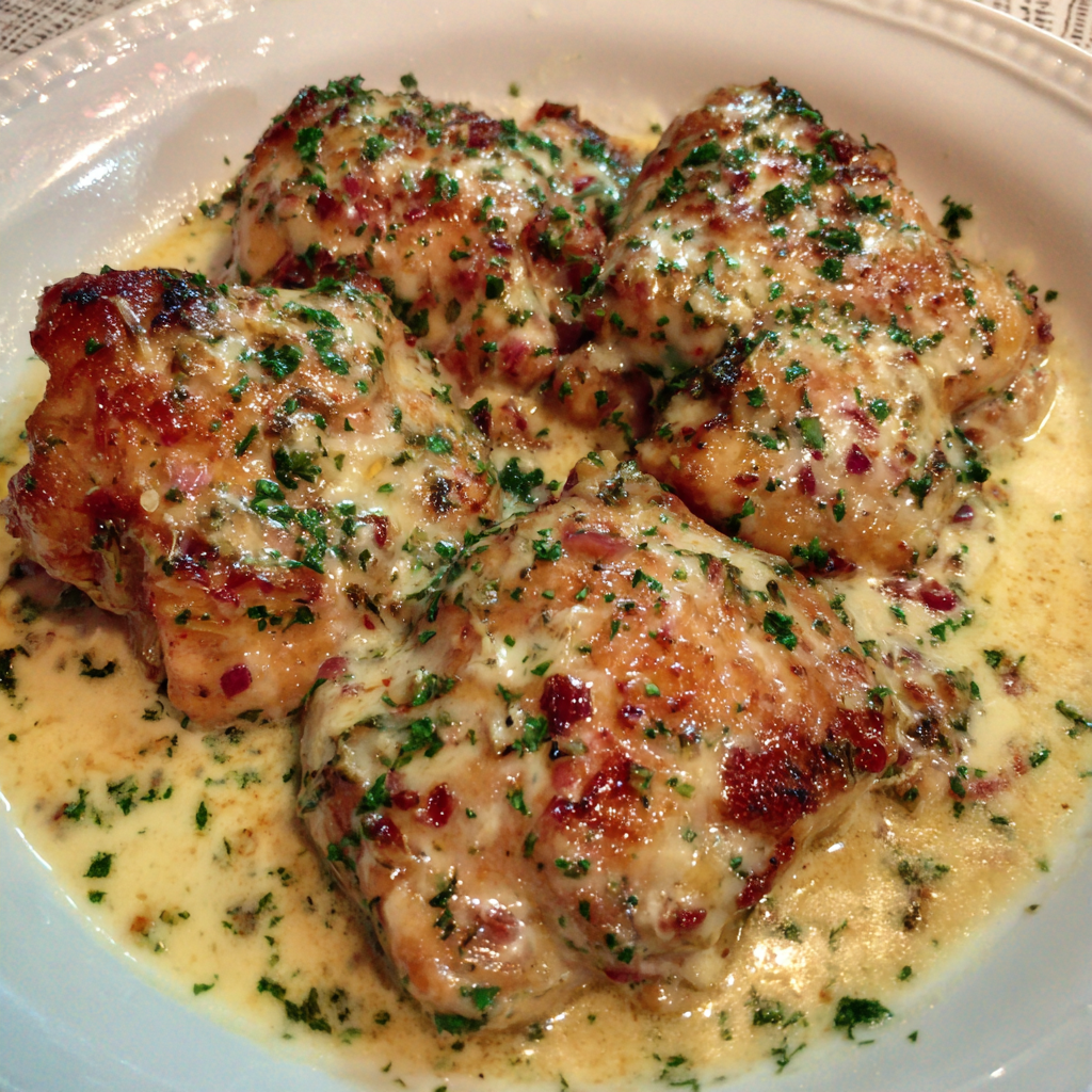 Crockpot Garlic Parmesan Chicken Thighs