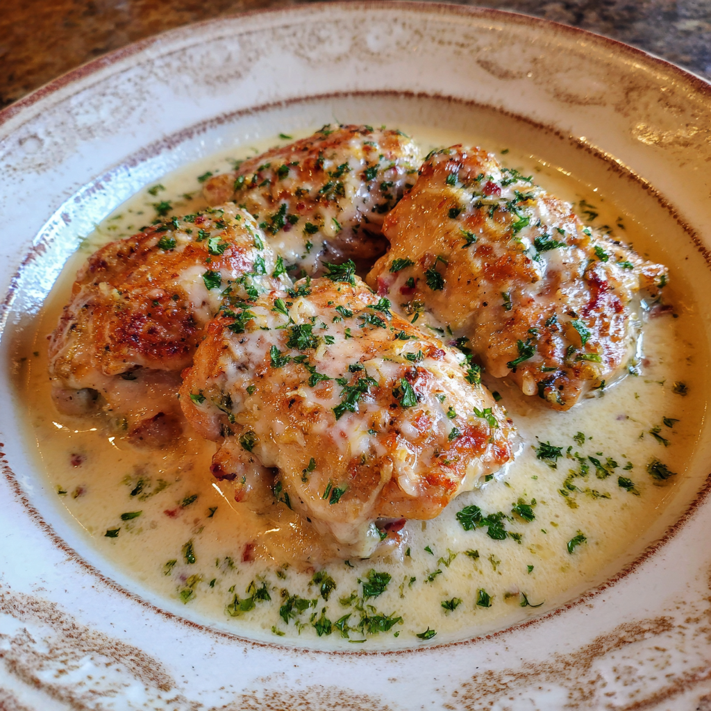 Crockpot Garlic Parmesan Chicken Thighs