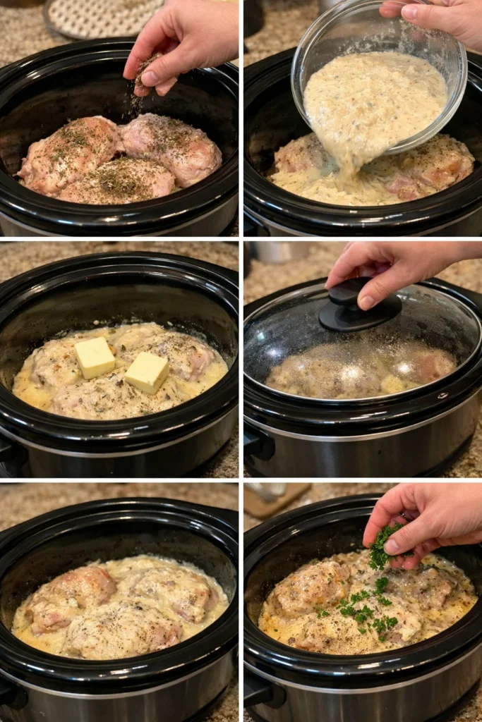 Crockpot Garlic Parmesan Chicken Thighs