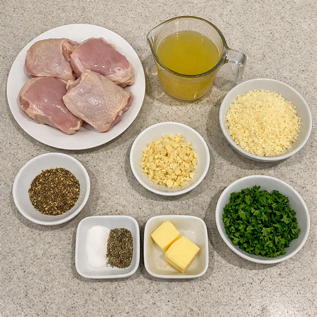 Crockpot Garlic Parmesan Chicken Thighs