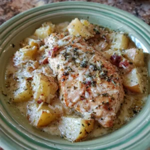 Crockpot Garlic Parmesan Chicken and Potatoes