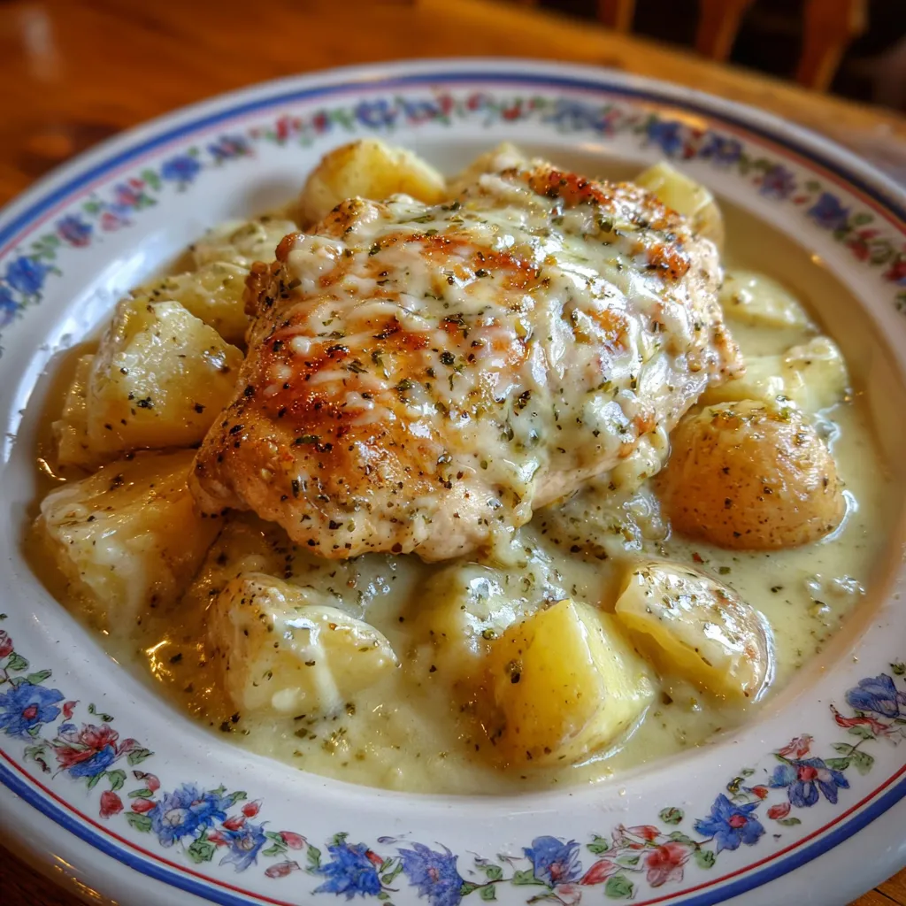 Crockpot Garlic Parmesan Chicken and Potatoes