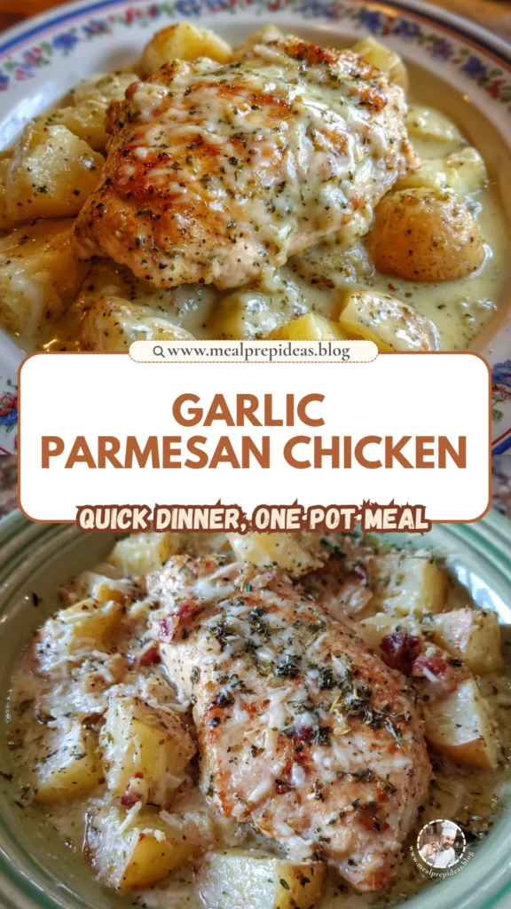 Crockpot Garlic Parmesan Chicken and Potatoes