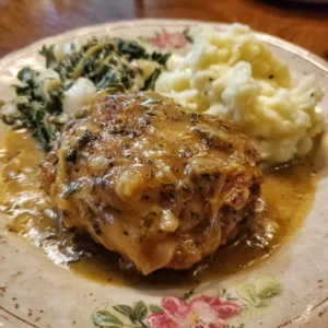 Easy Crockpot Chicken Thighs with Gravy