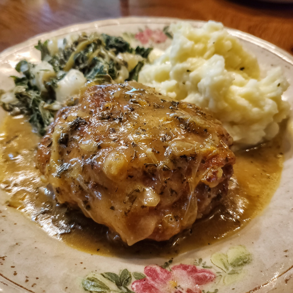 Easy Crockpot Chicken Thighs with Gravy